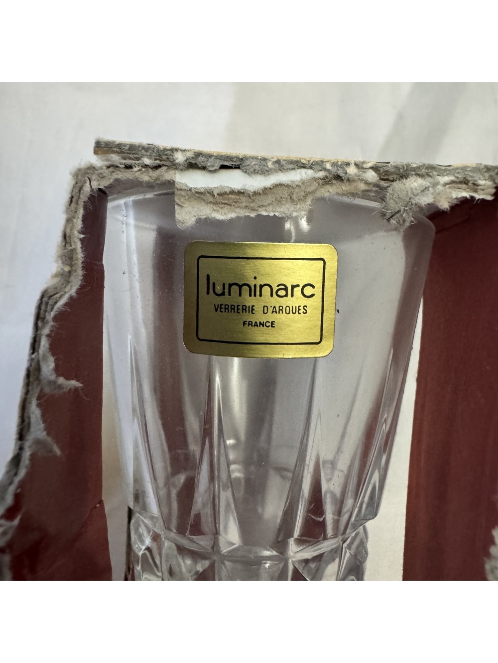 Vintage c. 80s Luminarc France ‘3 Victo’ Cordial Glasses Set of 6 Original Boxes - Picture 3 of 5